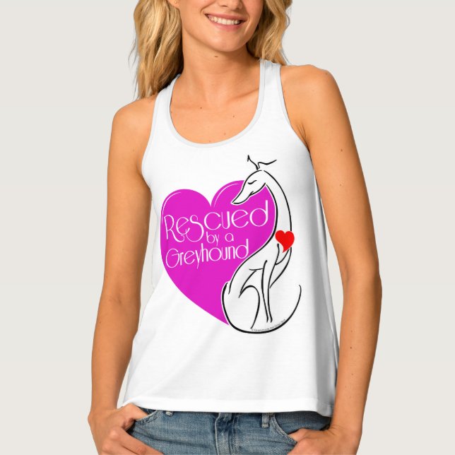 Rescued by a Greyhound Dog Tank Top (Front)