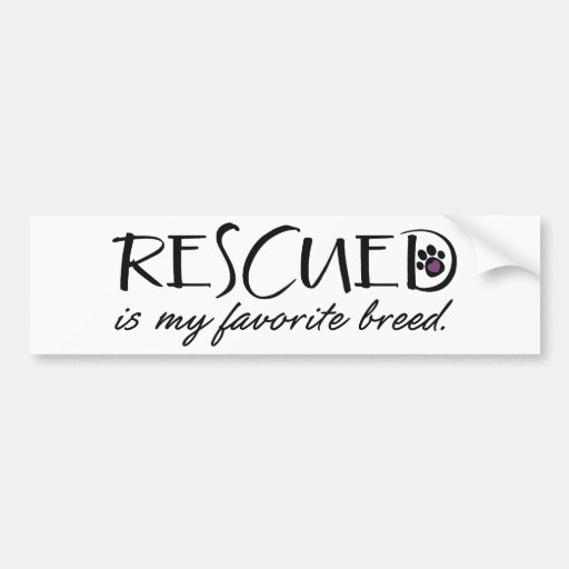 Rescued Is My Favorite Breed Bumper Sticker | Zazzle