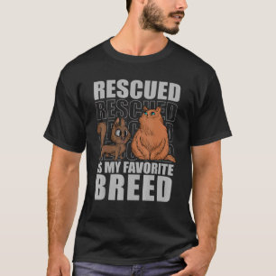 Rescued Is My Favorite Breed Cats Animal Shelter V T-Shirt