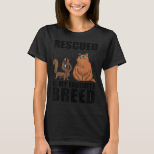 Rescued Is My Favorite Breed Cats Animal Shelter V T-Shirt