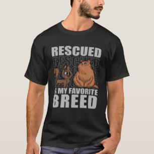 Rescued Is My Favorite Breed Cats Animal Shelter V T-Shirt