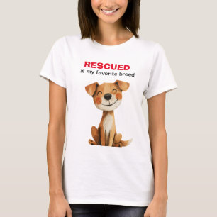 Rescued is my favorite breed dog design T-Shirt