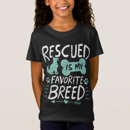 Rescued Is My Favorite Breed Dog Lover Gift T_Shirt