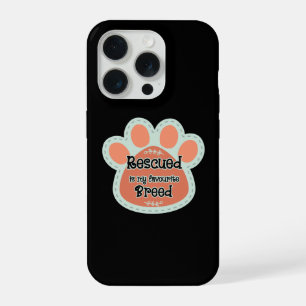 Rescued Is My Favorite Breed Dog Paw Print iPhone 15 Pro Case