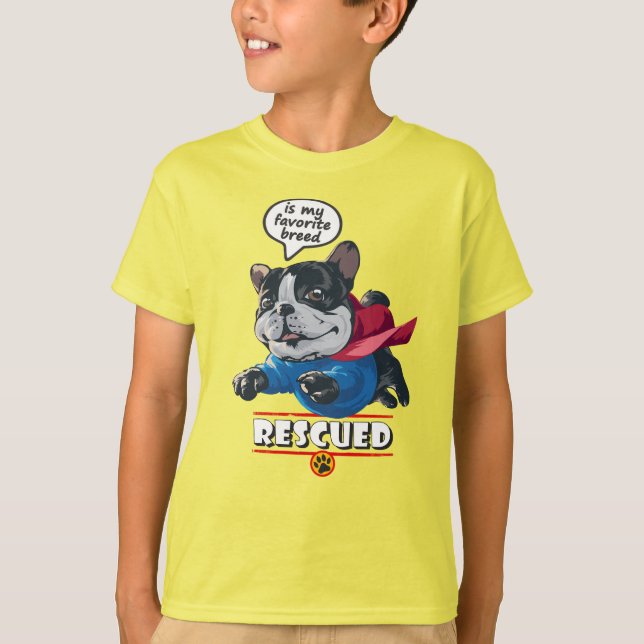 Rescued is my favorite breed | Kids T-Shirt (Front)