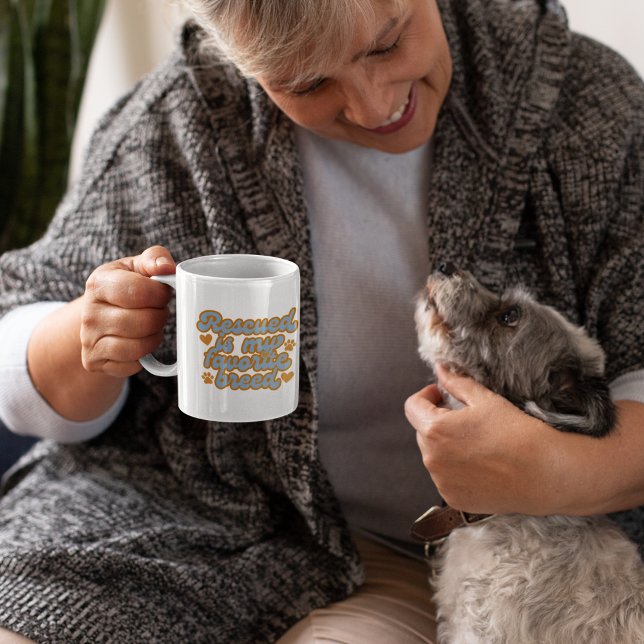 Rescued Is My Favorite Breed Mug (Celebrate the special dog rescue parent with this fun, "Rescued is my favorite breed" mug! )