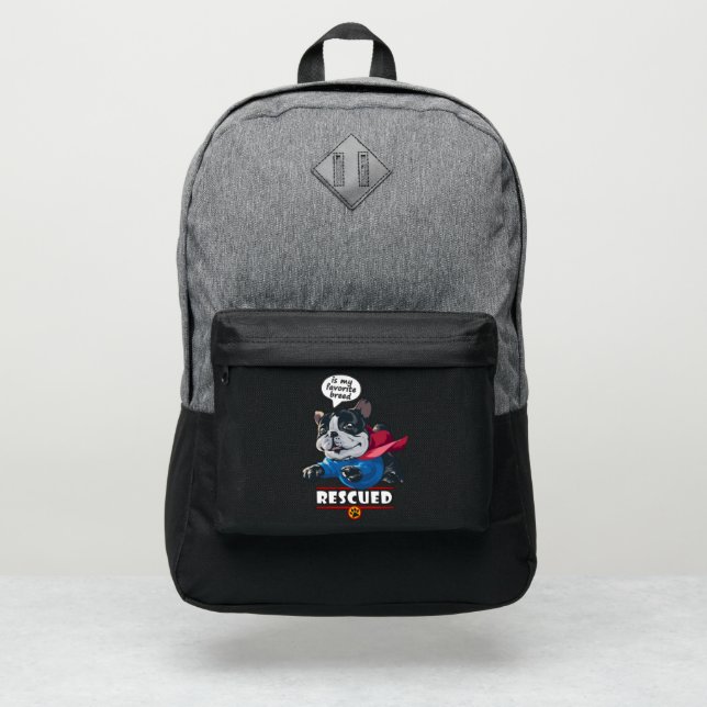 Rescued is my favorite breed |  port authority® backpack (Front)