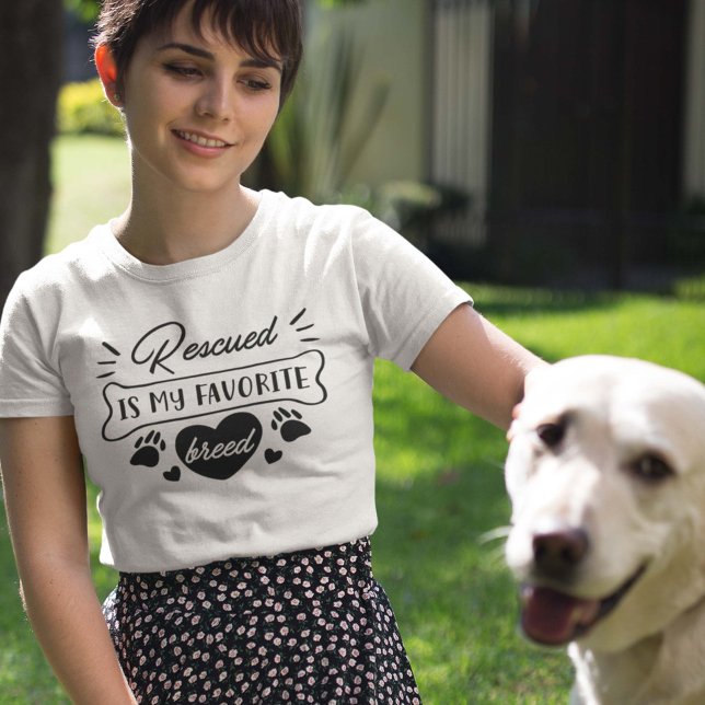 Rescued Is My Favorite Breed T-Shirt (Creator Uploaded)
