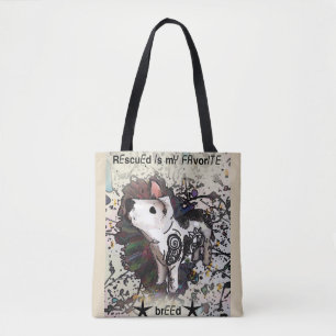 Rescued is my favorite breed tote bag