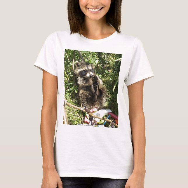 Rescued & Rehabilitated Raccoon Baby T-Shirt (Front)