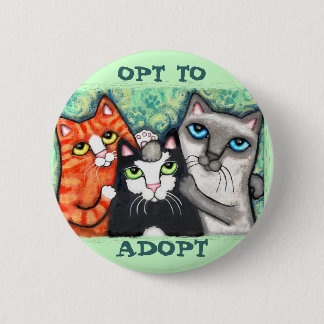 Rescued / Shelter Cat's Pinback Button