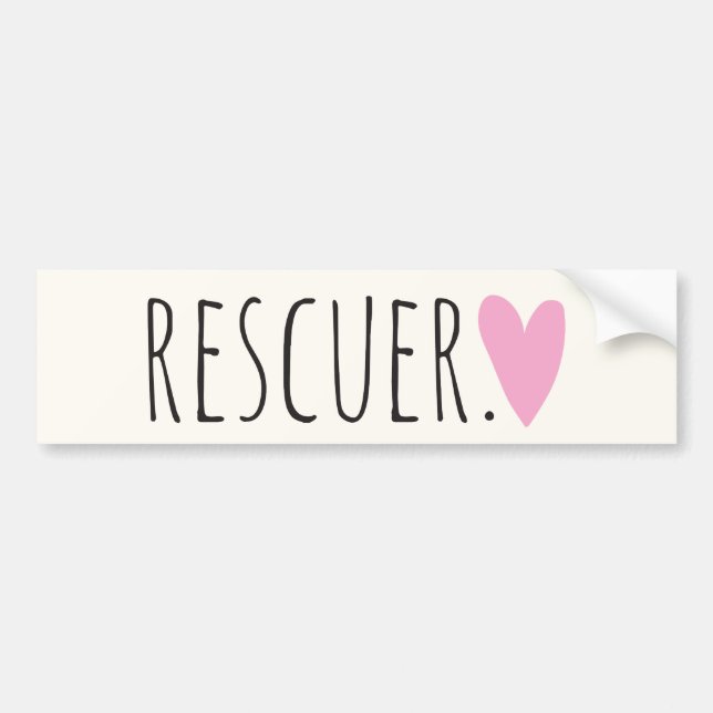Rescuer with Heart Bumper Sticker (Front)