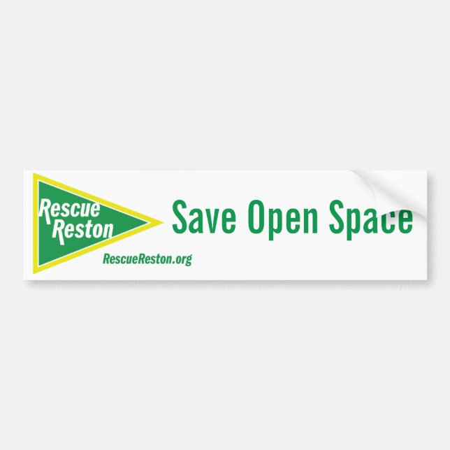 RescueReston Bumper Sticker - Save Open Space (Front)