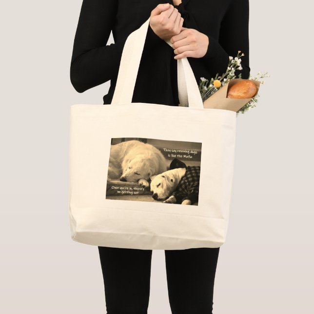 Rescuing Dogs Large Tote Bag (Front (Product))