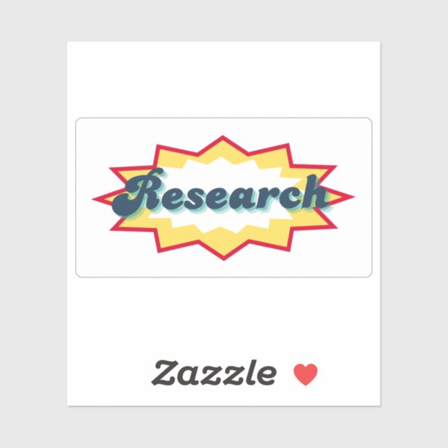 Research, comic book pop design sticker (Sheet)