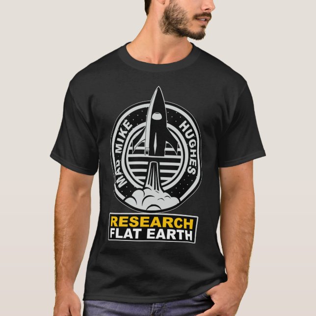 Research Flat Earth - RIP "Mad" Mike Hug T-Shirt (Front)