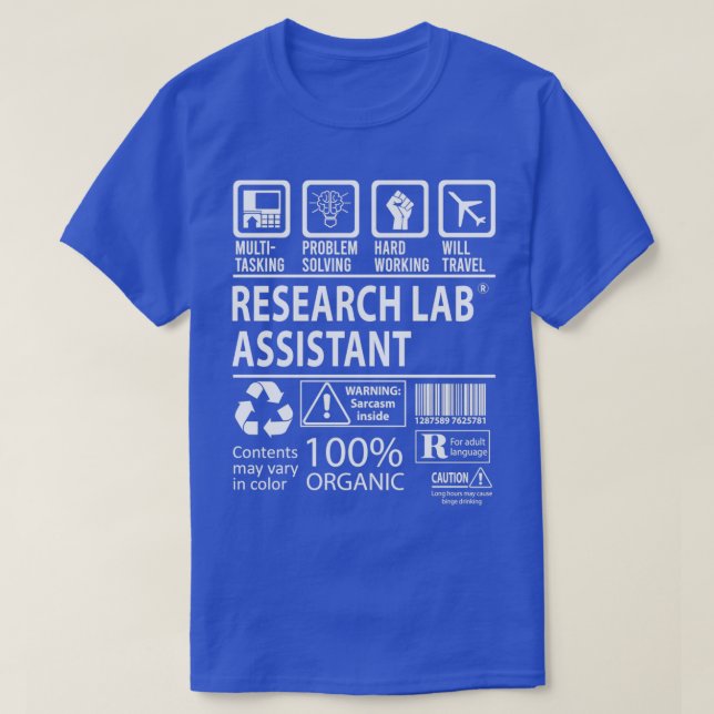 Research Lab Assistant MultiTasking Certified Job  T-Shirt (Design Front)