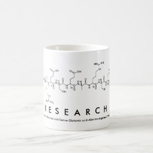 Research peptide word mug