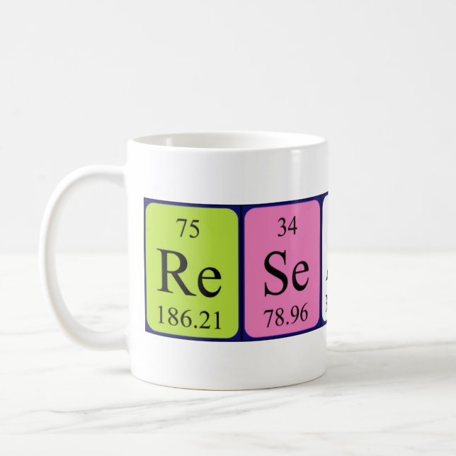 Research periodic table name mug (Left)