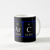 Research periodic table name mug (Front Right)