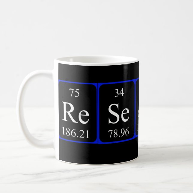 Research periodic table name mug (Left)