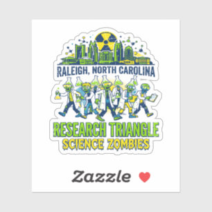 Research Triangle Science Zombies Raleigh North Ca Sticker