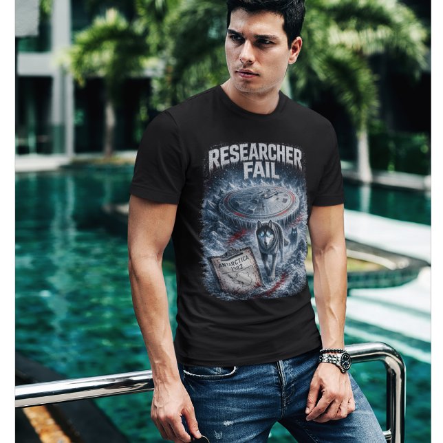 Researcher Fail Men's Dark Value T-Shirt  (When science goes wrong… it goes REALLY wrong.)