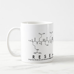 Researcher peptide word mug