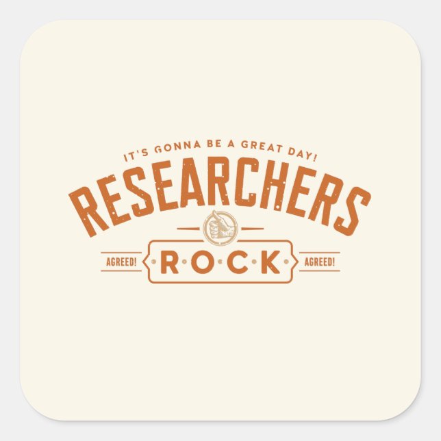 Researchers Rock Square Sticker (Front)