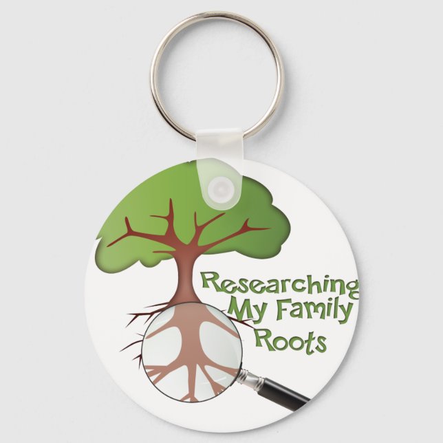 Researching my Family Roots Keychain (Front)