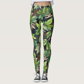 Resembling Leaves Branches Camo Pattern Leggings