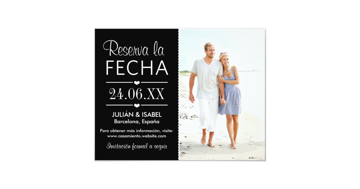 Reserva de la Boda la Tarjeta de Fecha Card