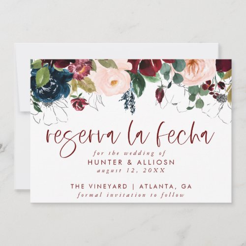 Reserva La Fecha Modern FloralInvitation Save The  Save The Date