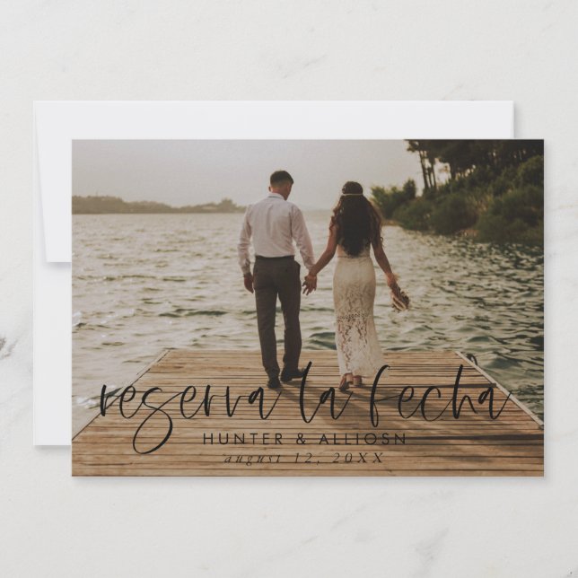 Reserva La Fecha Modern Photo Invitation (Front)
