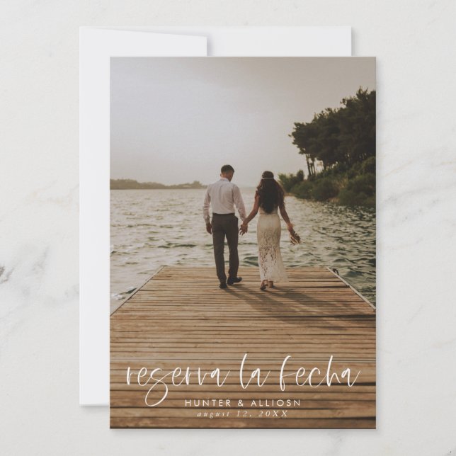 Reserva La Fecha Modern Photo Invitation (Front)