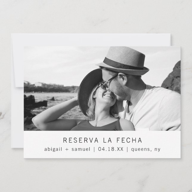 Reserva La Fecha Photo Minimalist Spanish Wedding Save The Date (Front)