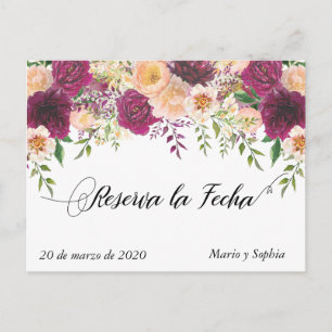 Reserva La Fecha Save The Date La Flor Peach Announcement Postcard