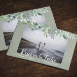 Reserva la Fecha Save the Date Spanish Ohjas Announcement Postcard<br><div class="desc">This botanical green leaves wedding design can be personalized with your information. It may be further customized by choosing the click to customize further option. You may change the text color and style, some backgrounds and delete some images. Please see my collections for more in this greenery wedding suite. Contact...</div>