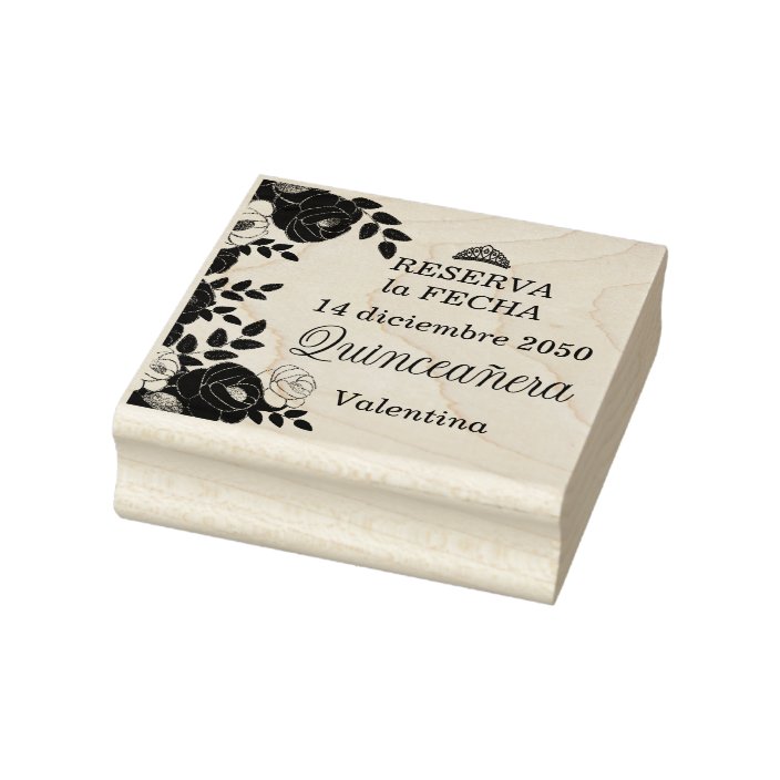 Reserva la Fecha Save the Date Spanish Quinceanera Rubber Stamp ...