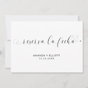 Reserva la Fecha Simple Black and White Spanish Save The Date