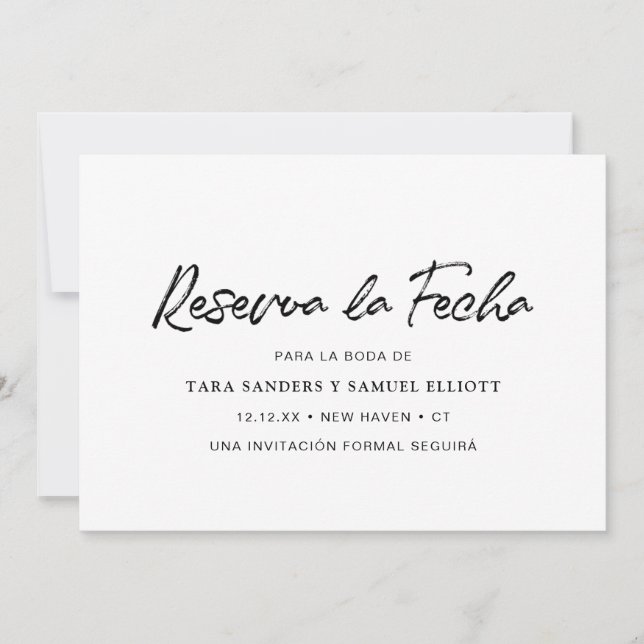 Reserva la Fecha Simple Modern Spanish Save The Date (Front)