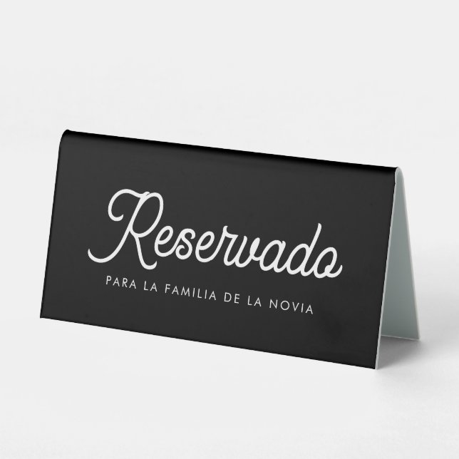 Reservado Para La Familia de La Novia Table Tent (Front)