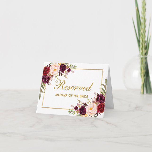 Reserved Add Your Text Wedding Plate or Table Card (Front)