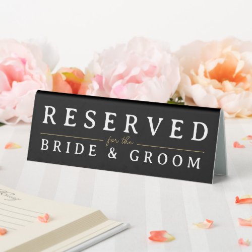 Reserved black white gold crown wedding sign