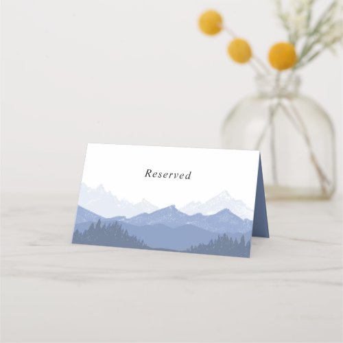 Reserved Blue Mountain Scenery Wedding Custom Place Card