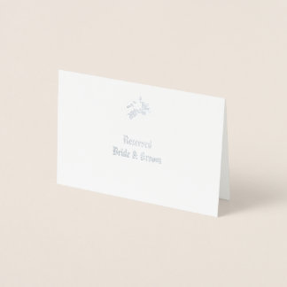 Reserved Bride & Groom Silver Foil Card