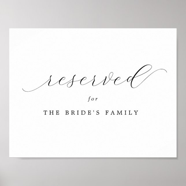 Reserved | Bride's Family Printable Wedding Sign (Front)