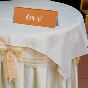 Reserved burnt orange terracotta script elegant table tent