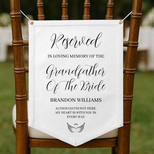 Reserved Chair Grandfather Bride Wedding Memorial Pennant (Reserved Chair Grandfather Bride Wedding Memorial Pennant
)