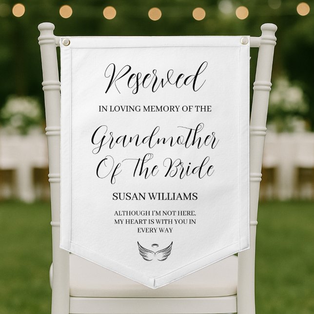 Reserved Chair Grandmother Bride Wedding Memorial Pennant (Reserved Chair Grandmother Bride Wedding Memorial Pennant
)